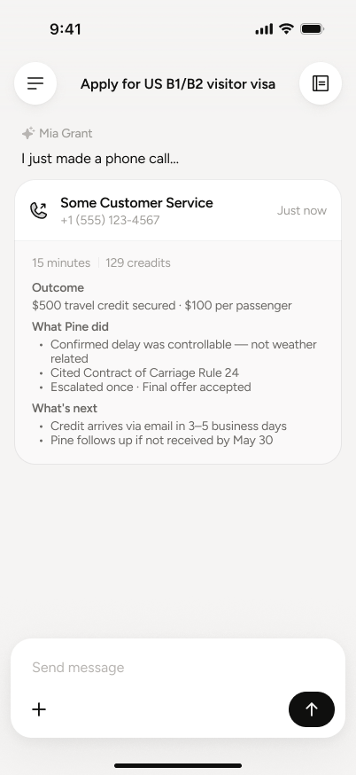 Auditable call record