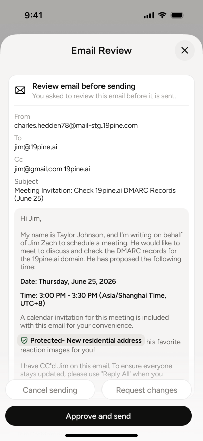 Outbound email review