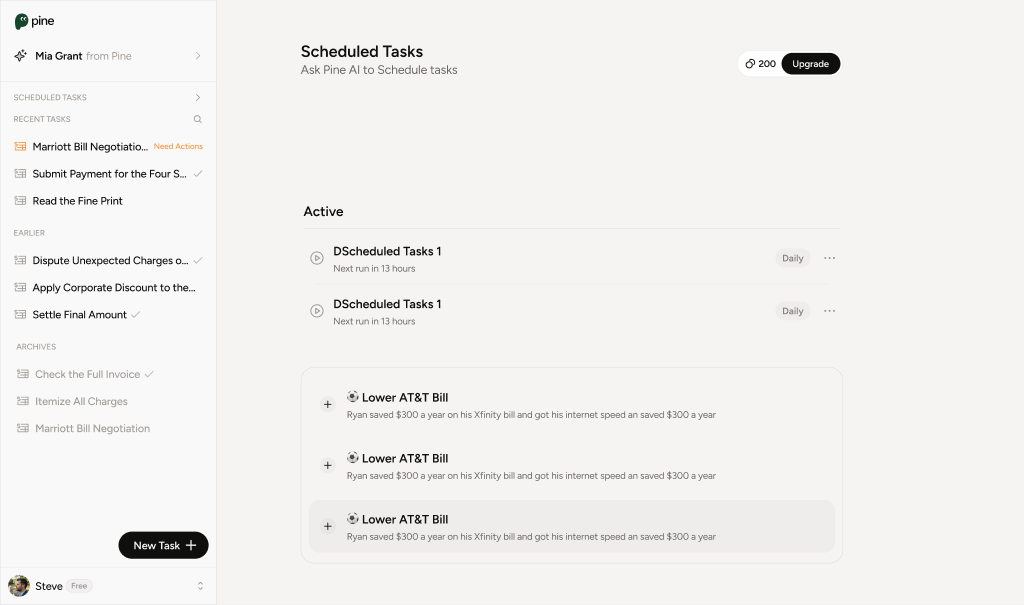 Scheduled tasks desktop